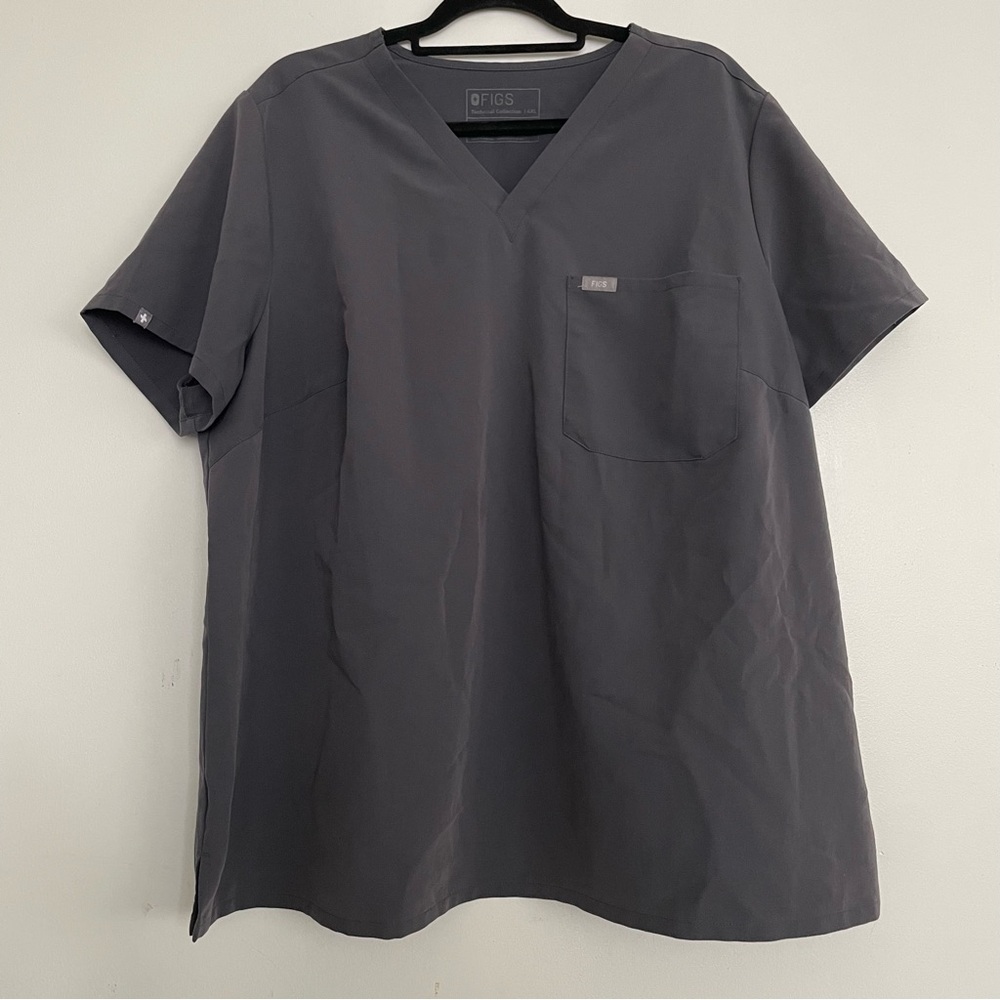 Women’s FIGS Catarina One-Pocket Scrub Top Charcoal 4064 Size 4XL